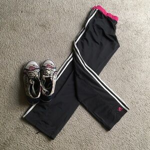 ADIDAS/VINTAGE-RASPBERRY & BLACK TRACK/ JOGGERS
